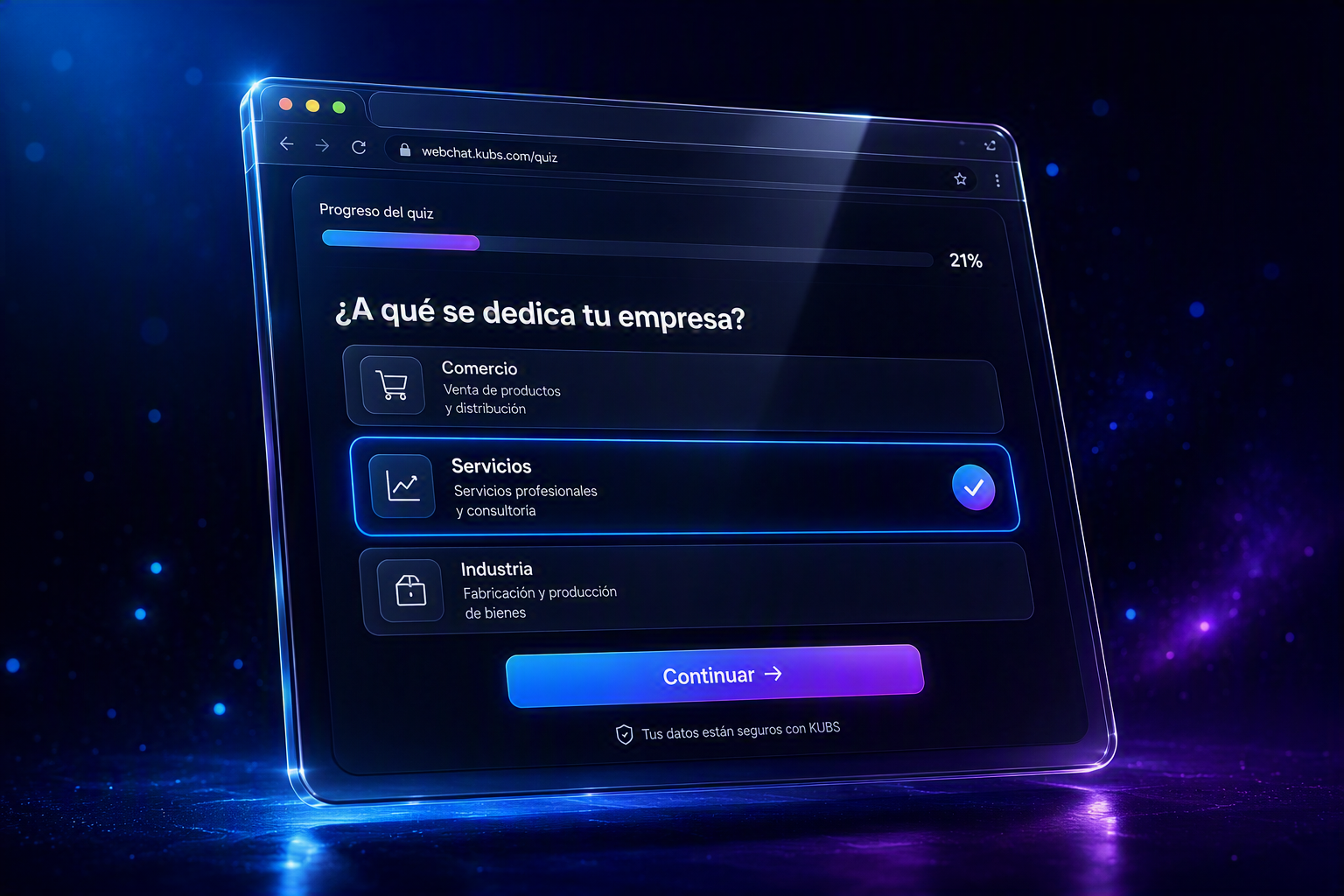 KUBS WebChat — Quiz de captacion inteligente
